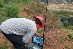 Vibration and Sound Monitoring device setup at Mines